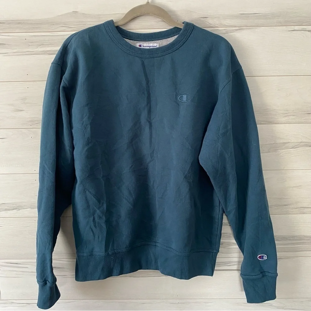 CHAMPION Teal Crewneck Sweater Sz Medium - Picture 2 of 5
